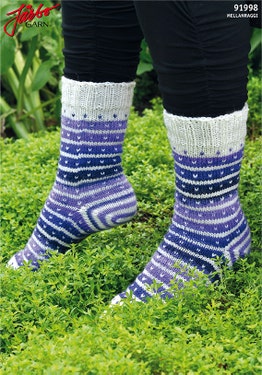 Lavendelsockan – tå upp-socka med afterthought heel 